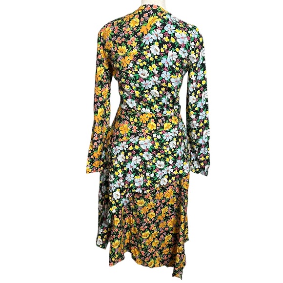 Maje Roen Floral Asymmetric Midi Dress NEW - Picture 7 of 14